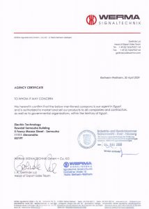 Distributor certificate for WERMA